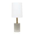 Elegant Garden Design Elegant Designs LT3314-WHT Cement Table Lamp with Antique Brass Detail; White LT3314-WHT